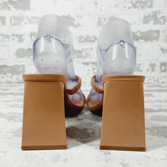 NEW Abound Austyn Tan Mocha Tubular Strap Block Heel Sandals E924 - Picture 6 of 12